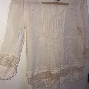 Cream Vintage Western Style Lace Top